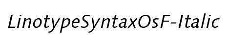 LinotypeSyntaxOsF-Italic