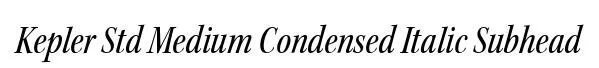 Kepler Std Medium Condensed Italic Subhead