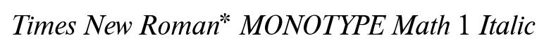 Times New Roman* MONOTYPE Math 1 Italic