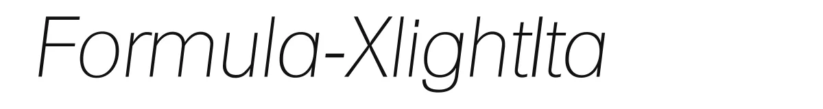 Formula-XlightIta original font preview