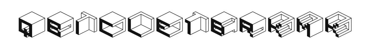 Qbicle1BRKMK original font preview