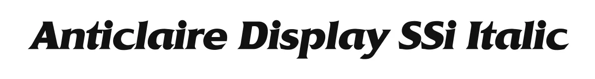 Anticlaire Display SSi Italic font preview