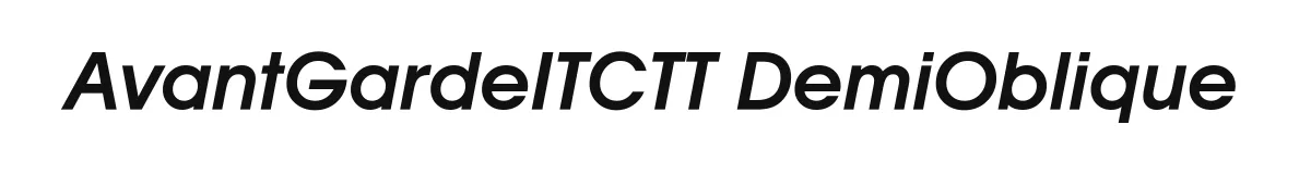 AvantGardeITCTT DemiOblique original font preview