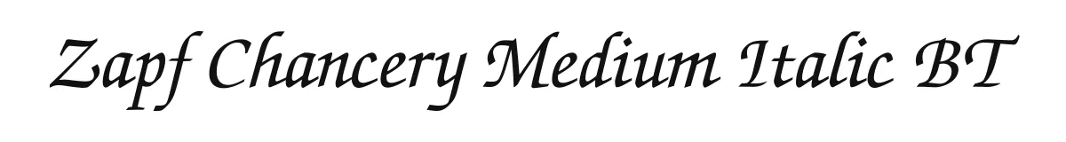 Zapf Chancery Medium Italic BT font preview