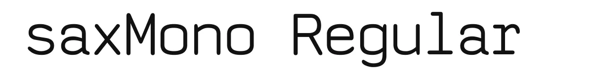 saxMono Regular font preview