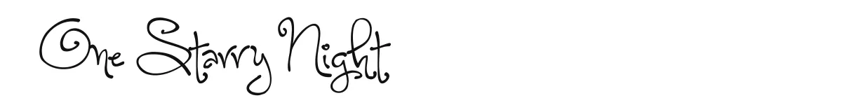 One Starry Night font preview