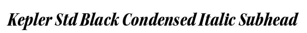 Kepler Std Black Condensed Italic Subhead