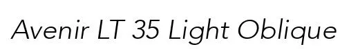 Avenir LT 35 Light Oblique