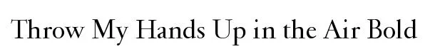 Throw My Hands Up in the Air Bold