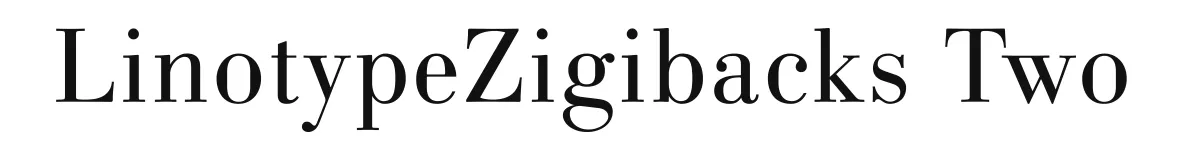 LinotypeZigibacks Two font preview