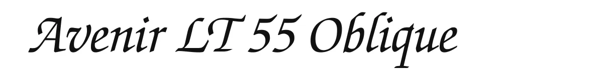 Avenir LT 55 Oblique font preview