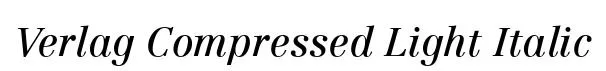 Verlag Compressed Light Italic