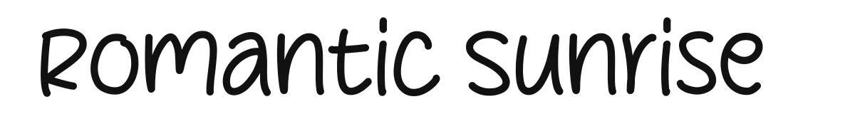 Romantic Sunrise original font preview