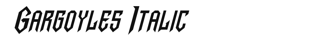 Gargoyles Italic original font preview