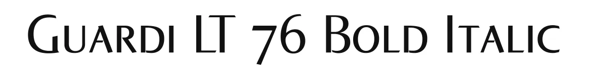 Guardi LT 76 Bold Italic original font preview