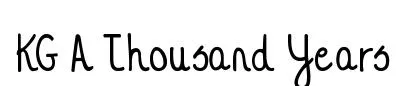 KG A Thousand Years original font preview