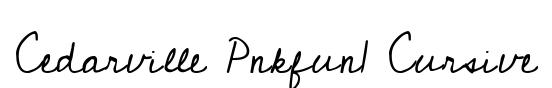 Cedarville Pnkfun1 Cursive original font preview