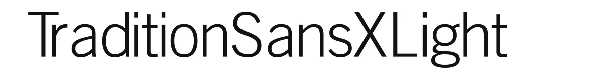 TraditionSansXLight original font preview