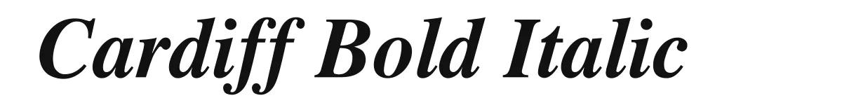 Cardiff Bold Italic original font preview