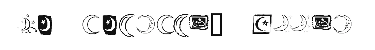 KR Crescent Moons original font preview