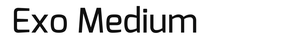 Exo Medium original font preview