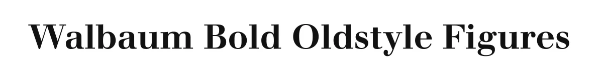 Walbaum Bold Oldstyle Figures original font preview