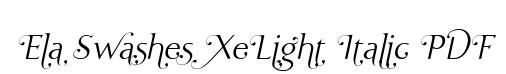 Ela Swashes XeLight Italic PDF