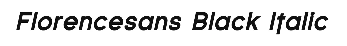 Florencesans Black Italic original font preview