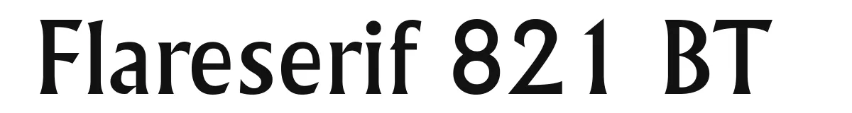Flareserif 821 BT original font preview