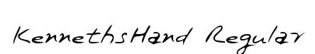 KennethsHand Regular original font preview