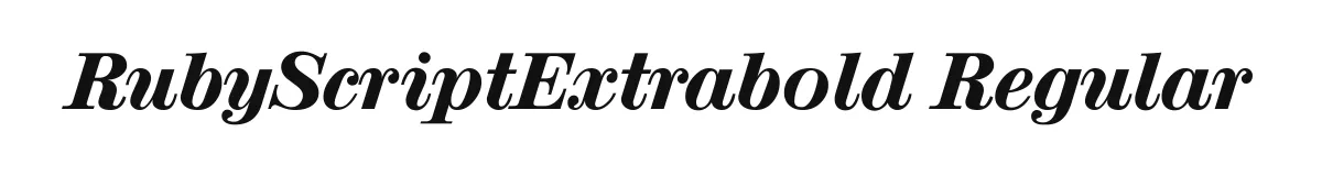 RubyScriptExtrabold Regular original font preview