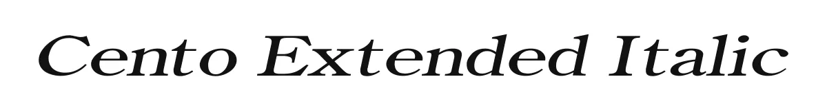 Cento Extended Italic original font preview