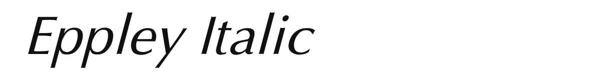 Eppley Italic original font preview