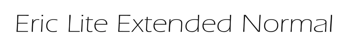 Eric Lite Extended Normal original font preview