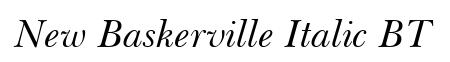 New Baskerville Italic BT