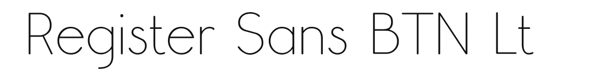 Register Sans BTN Lt original font preview