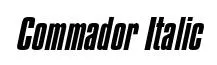 Commador Italic original font preview