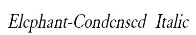 Elephant-Condensed Italic