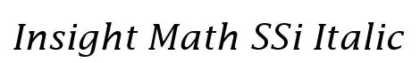 Insight Math SSi Italic