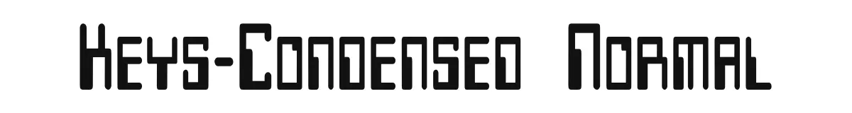 Keys-Condensed Normal original font preview