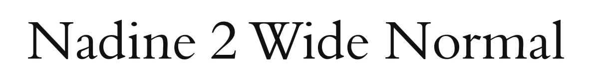Nadine 2 Wide Normal original font preview