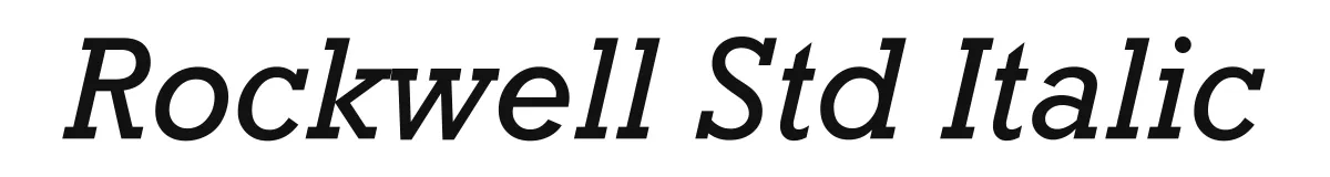 Rockwell Std Italic original font preview