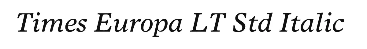 Times Europa LT Std Italic original font preview