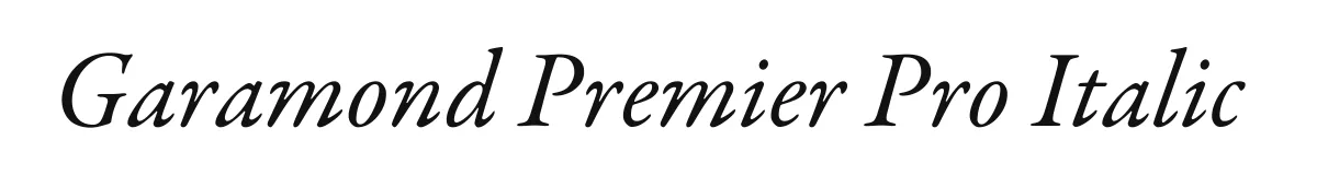 Garamond Premier Pro Italic original font preview