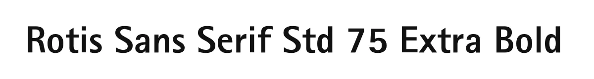 Rotis Sans Serif Std 75 Extra Bold original font preview