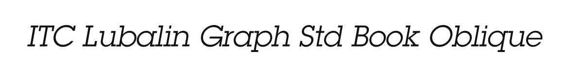 ITC Lubalin Graph Std Book Oblique original font preview