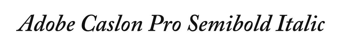 Adobe Caslon Pro Semibold Italic original font preview