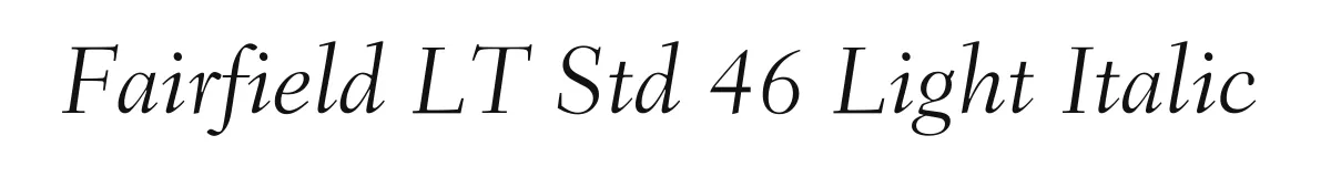 Fairfield LT Std 46 Light Italic original font preview