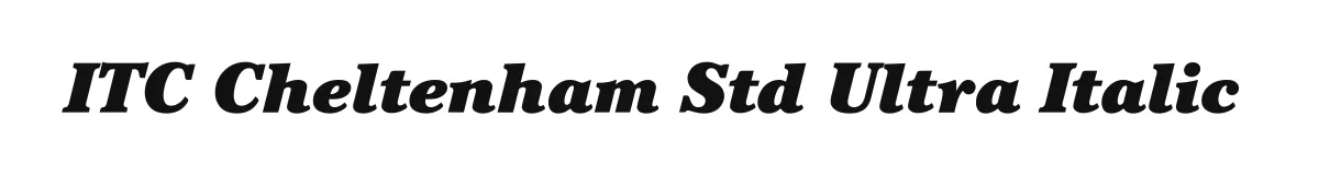 ITC Cheltenham Std Ultra Italic original font preview