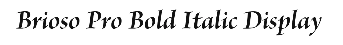 Brioso Pro Bold Italic Display original font preview